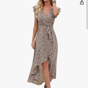 Amazon brown floral midi dress